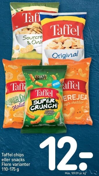 REMA 1000 Taffel Chips Eller Snacks tilbud
