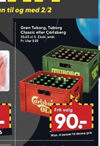 Bilka Grøn tuborg, tuborg classic eller carlsberg tilbud
