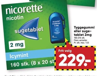 Bilka Tyggegummi eller sugetablet 2 mg tilbud