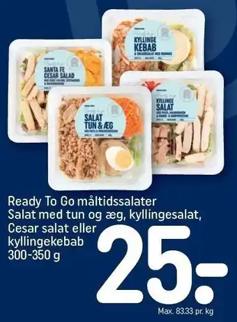 REMA 1000 Måltidssalater, salat med tun og æg, kyllingesalat, cesar salat eller kyllingekebab tilbud