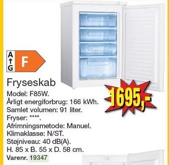 Harald Nyborg Fryseskab tilbud