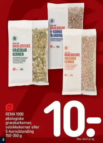 REMA 1000 Rema 100 økologiske Græskarkerner tilbud