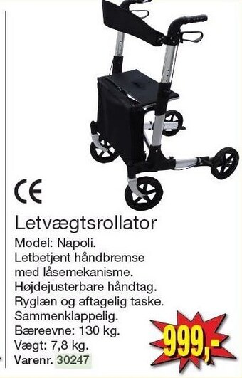 Harald Nyborg Letvægtsrollator tilbud