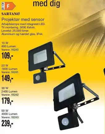 Harald Nyborg Projektør med sensor tilbud