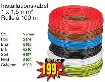 Harald Nyborg Installationskabel 1x1,5mm rulle à 100m tilbud