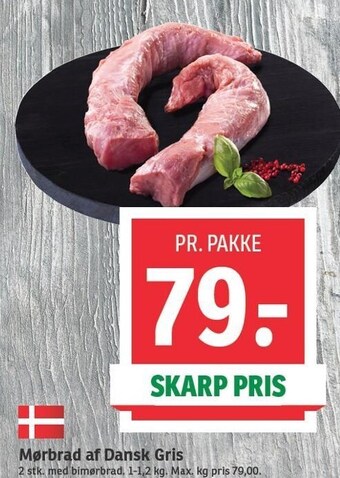 SPAR Mørbrad af dansk gris tilbud