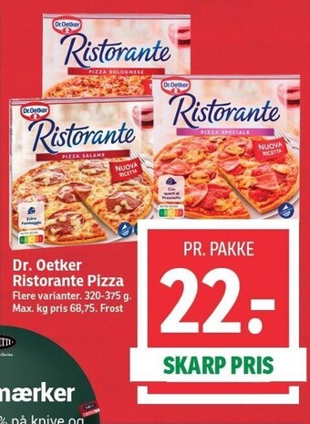 SPAR Dr. oetker ristorante pizza tilbud