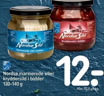REMA 1000 Nordsø Marinerede eller Kryddersild i Bidder tilbud