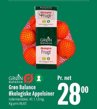 Min Købmand Grøn balance økologiske appelsiner tilbud