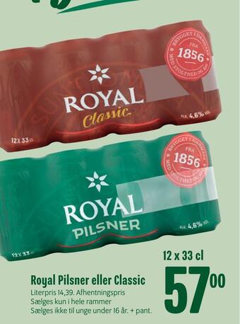 Min Købmand Royal pilsner eller classic tilbud