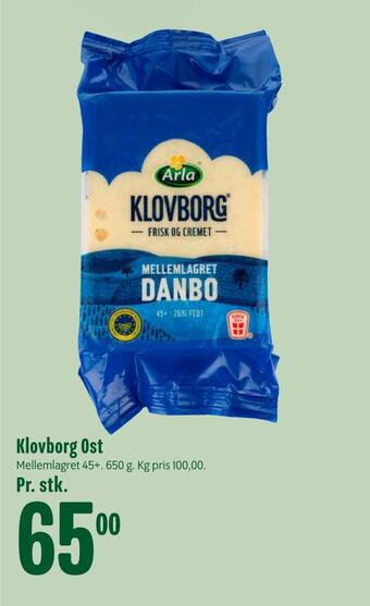 Min Købmand Klovborg ost tilbud