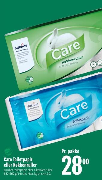 Min Købmand Care toiletpapir eller køkkenruller tilbud