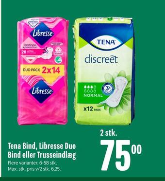 Min Købmand Tena bind, libresse duo bind eller trusseindlæg tilbud
