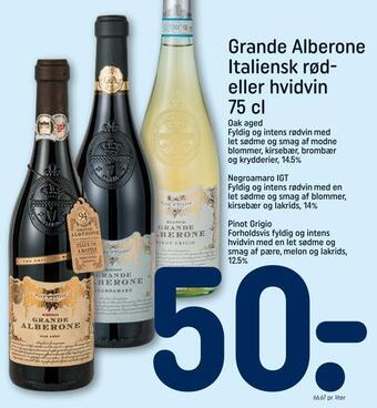 REMA 1000 Grande alberone italiensk rød eller hvidvin tilbud