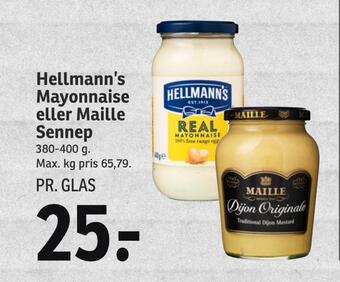 SPAR Hellmann's mayonnaise eller maille sennep tilbud