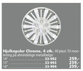 Biltema Hjulkapsler Chrome, 4 stk tilbud