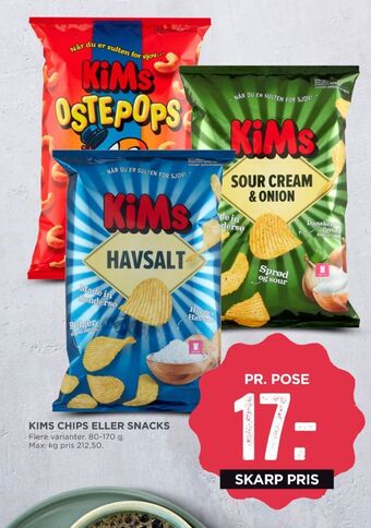 MENY Kims chips tilbud