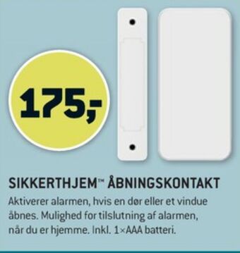 Sikkerthjem åbningskontakt