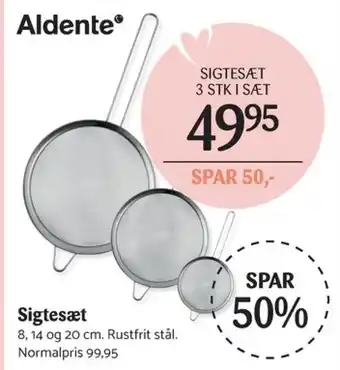 Kop & Kande Aldente sigtesæt tilbud