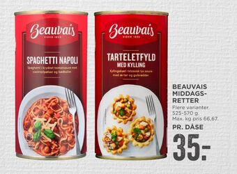 MENY Beauvais tarteletfyld med kylling tilbud