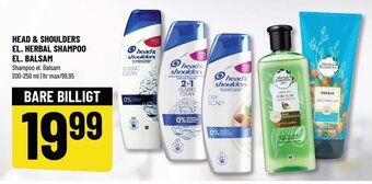 Løvbjerg Head & Shoulders El. Herbal Shampoo El. Balsam tilbud