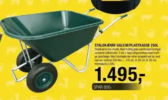 Land & Fritid Staldkærre galv.m/plastkasse 250 l tilbud