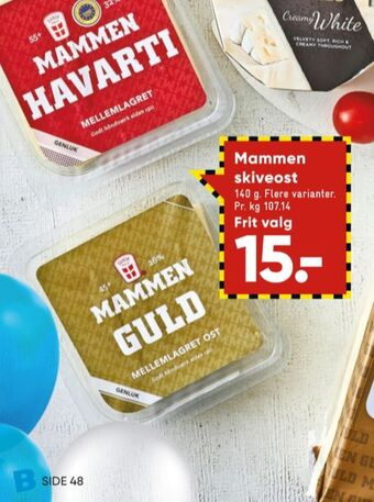 Bilka Mammen skiveost havarti mellemlagret tilbud