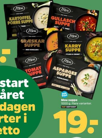 Mou kartoffel-porresuppe