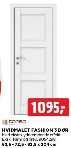 jem & fix Hvidmalet fashion 3 dør tilbud