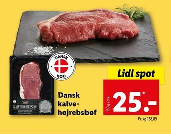 Let-Køb Dansk kalve- højrebsbøf tilbud