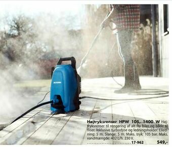Biltema Højtryksrenser HPW 105, 1400 W tilbud