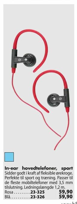 Biltema In-ear hovedtelefoner, sport tilbud