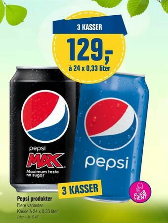 Otto Duborg Pepsi produkter tilbud