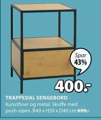 Trappedal Sengebord