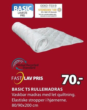 JYSK Basic T5 Rullemadras tilbud