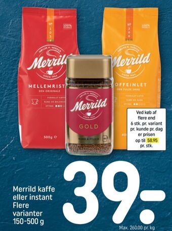 REMA 1000 Gold instant kaffe tilbud