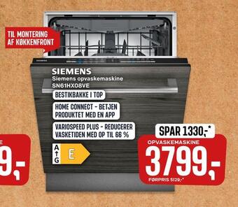 Siemens opvaskemaskine sn61hx08ve