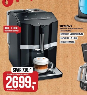Skousen Siemens espressomaskine tilbud