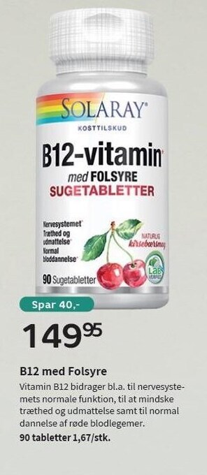 Helsam B12 med folsyre tilbud