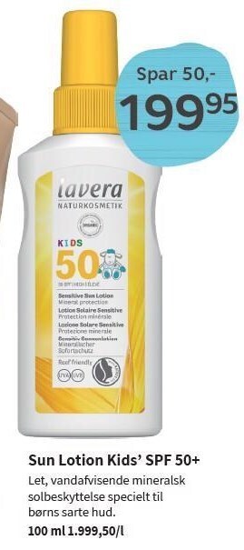 Helsam Sun lotion kids' spf 50+ tilbud
