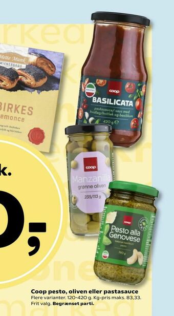 Coop pesto, oliven eller pastasauce