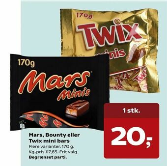 Dagli'Brugsen Mars, Bounty eller Twix mini bars tilbud