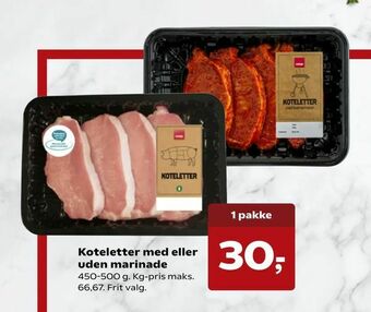 Dagli'Brugsen Koteletter med eller uden marinade tilbud