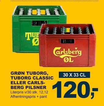 Let-Køb Grøn tuborg, tuborg classic eller carlsberg pilsner tilbud
