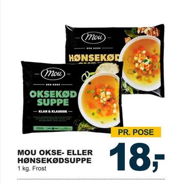 Let-Køb Mou okse- eller hønsekødsuppe tilbud