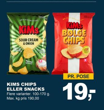 Let-Køb Kims chips eller snacks tilbud