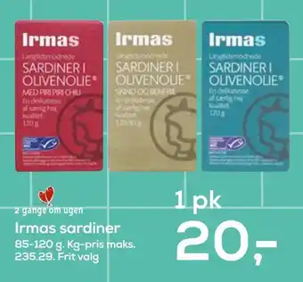 Irma Irmas sardiner tilbud