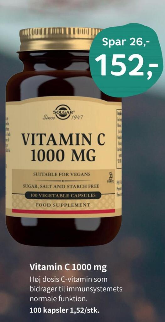 Vitamin c 1000 mg tilbud hos Din Lokale Helsekost