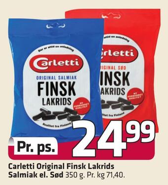 Fleggaard Carletti original finsk lakrids salmiak el. sød tilbud