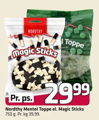 Fleggaard Nordthy mentol toppe el. magic sticks tilbud